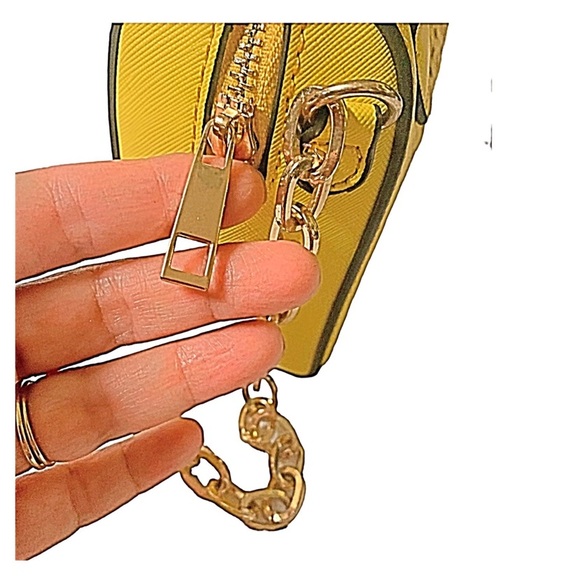 MMS Purse Yellow Laser-cut Petite Small Size Satchel / Cross Body — handbag - Picture 11 of 12